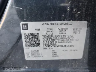 2019 Chevrolet Traverse LT Cloth with VIN 1GNEVGKW0KJ155198, listed as a Copart auction lot 44149845 with 0 mi miles and Salvage Title. Bid and sale history available at carsss.com. Image 14.
