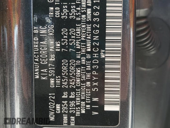 2022 Kia Telluride EX z VIN 5XYP3DHC2NG236212, wystawiony jako Copart lot #53648415 z przebiegiem 72 863 mil mil oraz Szkoda całkowita • Salvage title. Historia ofert i sprzedaży dostępna na DreamBid. Obrazek 13.