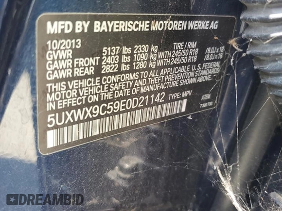 2014 BMW X3 xDrive28i z VIN 5UXWX9C59E0D21142, wystawiony jako Copart lot #60329245 z przebiegiem 173 409 mil mil oraz Szkoda całkowita • Salvage title. Historia ofert i sprzedaży dostępna na DreamBid. Obrazek 14.