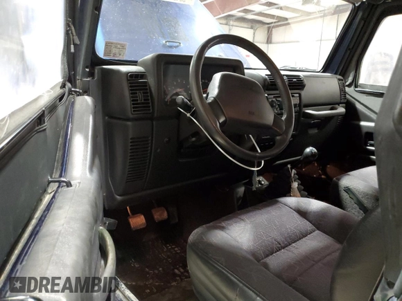 2002 Jeep Wrangler Sport with VIN 1J4FA49S82P703420, listed as a Copart auction lot 53322175 with 87,642 mi miles and Salvage Title. Bid and sale history available at carsss.com. Image 8.