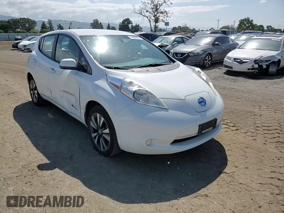 2015 Nissan LEAF SV with VIN 1N4AZ0CP4FC317702, listed as a Copart auction lot 54688805 with 80,491 mi miles and Salvage Title. Bid and sale history available at carsss.com. Image 13.