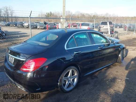 2015 Mercedes-Benz C-Class C 300 Luxury with VIN 55SWF4KBXFU003270, listed as a IAAI auction lot 41775482 with 115,853 mi miles. Bid and sale history available at carsss.com. Image 4.