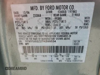 2007 Ford Escape XLS with VIN 1FMYU02Z27KB99534, listed as a Copart auction lot 66872184 with 107,072 mi miles and Salvage Title. Bid and sale history available at carsss.com. Image 13.