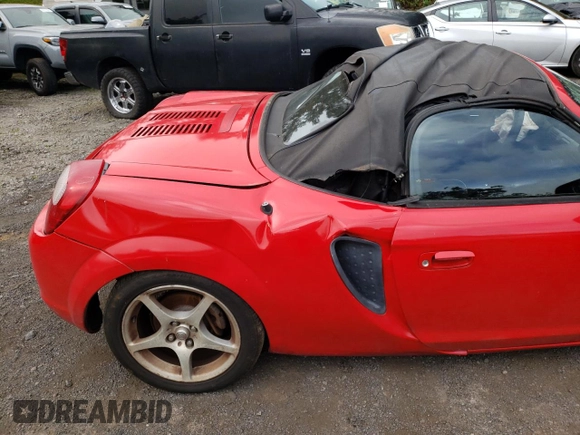 2000 Toyota MR2 z VIN JTDFR320XY0021688, wystawiony jako Copart lot #88487765 z przebiegiem 163 114 mil mil oraz Szkoda całkowita • Salvage title. Historia ofert i sprzedaży dostępna na DreamBid. Obrazek 10.