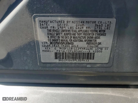 2023 Nissan Kicks SR with VIN 3N1CP5DV5PL509433, listed as a Copart auction lot 49194495 with 11,948 mi miles and Salvage Title. Bid and sale history available at carsss.com. Image 13.