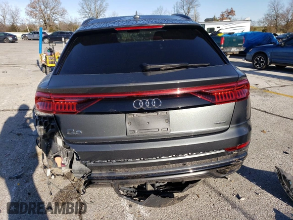 2019 Audi Q8 Premium Plus with VIN WA1EVAF15KD025205, listed as a Copart auction lot 84956594 with 0 mi miles and Salvage Title. Bid and sale history available at carsss.com. Image 6.