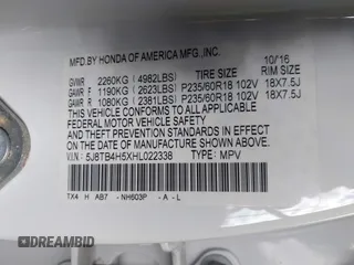 2017 Acura RDX w/Technology Pkg with VIN 5J8TB4H5XHL022338, listed as a IAAI auction lot 41323895 with 135,893 mi miles. Bid and sale history available at carsss.com. Image 9.