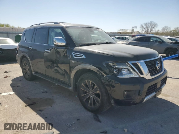 2017 Nissan Armada Platinum with VIN JN8AY2NE1H9706743, listed as a Copart auction lot 52411925 with 108,056 mi miles and Salvage Title. Bid and sale history available at carsss.com. Image 4.