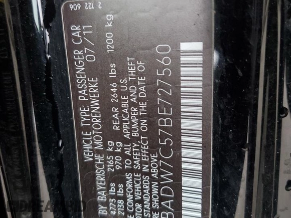 2011 BMW 3 Series 328i с VIN WBADW7C57BE727560, выставлен на аукционе Copart как лот 77764164 с пробегом 77 713 миль миль и Списание • Salvage title. История ставок и продаж доступна на DreamBid. Изображение 14.