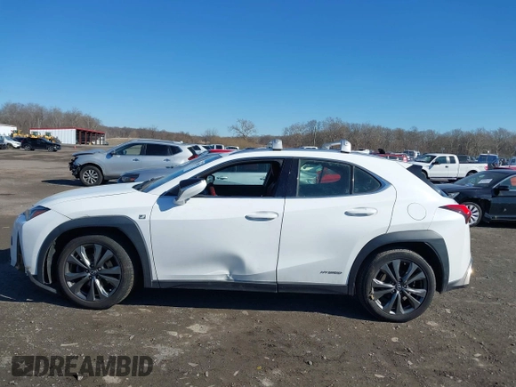 2020 Lexus UX 250h F Sport with VIN JTHE9JBH9L2035843, listed as a IAAI auction lot 41633990 with 91,984 mi miles and . Bid and sale history available at DreamBid. Image 14.