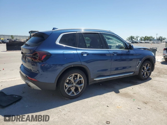 2022 BMW X3 sDrive30i with VIN WBX47DP0XNN158398, listed as a Copart auction lot 49819095 with 53,816 mi miles and Non Repairable. Bid and sale history available at DreamBid. Image 3.