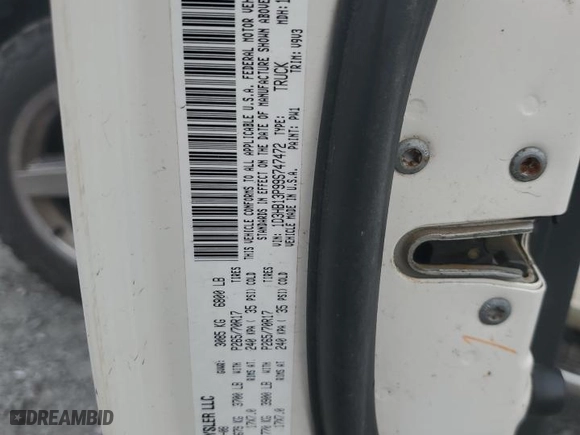 2009 Dodge Ram 1500 SLT with VIN 1D3HB13P99S747472, listed as a Copart auction lot 71569334 with 267,272 mi miles and Salvage Title. Bid and sale history available at carsss.com. Image 12.