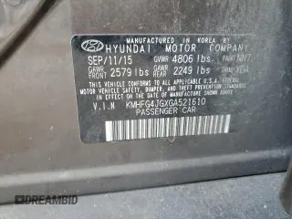 2016 Hyundai Azera с VIN KMHFG4JGXGA521610, выставлен на аукционе Copart как лот 46459445 с пробегом 114 445 миль миль и Списание • Salvage title. История ставок и продаж доступна на DreamBid. Изображение 14.