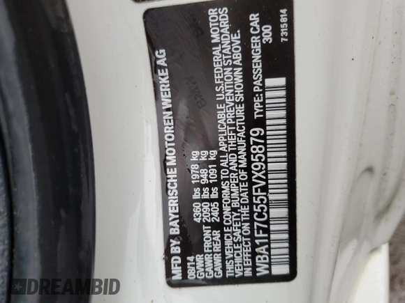 2015 BMW 2 Series 228i xDrive with VIN WBA1F7C55FVX95879, listed as a Copart auction lot 50167085 with 84,804 mi miles and Salvage Title. Bid and sale history available at carsss.com. Image 13.