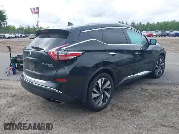 2017 Nissan Murano SL with VIN 5N1AZ2MH3HN159448, listed as a IAAI auction lot 42366598 with 294,199 mi miles and . Bid and sale history available at DreamBid. Image 4.
