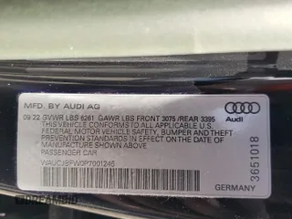 2023 Audi e-tron GT Premium Plus z VIN WAUCJBFW0P7001245, wystawiony jako Copart lot #46142435 z przebiegiem 8 352 mil mil oraz Szkoda całkowita • Salvage title. Historia ofert i sprzedaży dostępna na DreamBid. Obrazek 12.