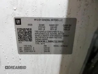 2021 GMC Acadia AT4 with VIN 1GKKNLLS8MZ113600, listed as a Copart auction lot 52073225 with 92,229 mi miles and Salvage title. Bid and sale history available at DreamBid. Image 14.