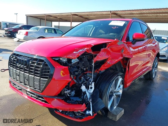 2022 Audi Q3 S line Premium Plus with VIN WA1EECF35N1041164, listed as a IAAI auction lot 41645187 with 10,453 mi miles. Bid and sale history available at carsss.com. Image 6.
