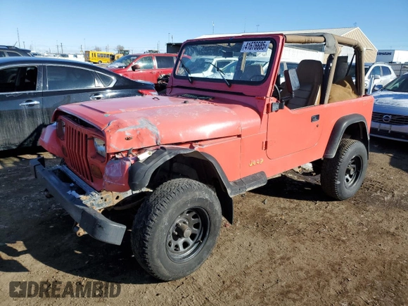 1995 Jeep Wrangler S with VIN 1J4FY19P4SP242383, listed as a Copart auction lot 41676685 with 189,527 mi miles and Salvage Title. Bid and sale history available at carsss.com. Image 1.
