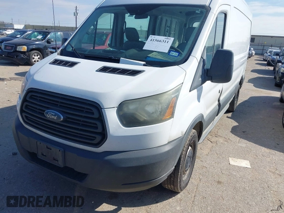 2015 Ford Transit Cargo with VIN 1FTNE2CMXFKA15572, listed as a IAAI auction lot 41566311 with 276,750 mi miles and . Bid and sale history available at carsss.com. Image 17.