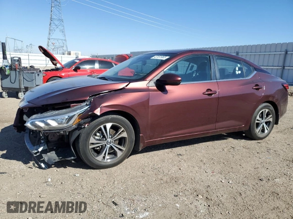 2022 Nissan Sentra SV with VIN 3N1AB8CV9NY307445, listed as a Copart auction lot 43181965 with 26,748 mi miles and Salvage Title. Bid and sale history available at carsss.com. Image 1.