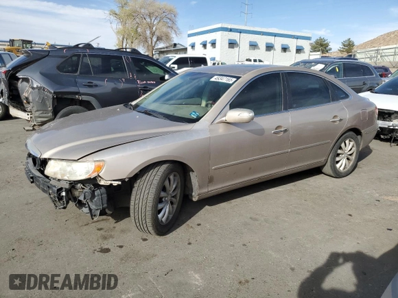2008 Hyundai Azera Limited with VIN KMHFC46F98A251380, listed as a Copart auction lot 49347165 with 206,526 mi miles and Salvage Title. Bid and sale history available at DreamBid. Image 1.