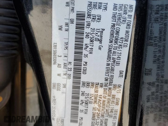 2015 Ford Focus SE with VIN 1FADP3F26FL321836, listed as a Copart auction lot 49893205 with 134,448 mi miles and Salvage Title. Bid and sale history available at carsss.com. Image 12.