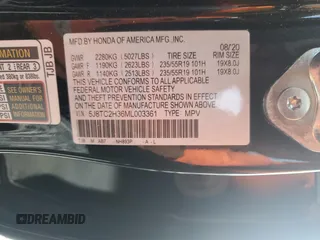 2021 Acura RDX z VIN 5J8TC2H36ML003361, wystawiony jako Copart lot #57601365 z przebiegiem Nie podano mil oraz Szkoda całkowita • Salvage title. Historia ofert i sprzedaży dostępna na DreamBid. Obrazek 14.