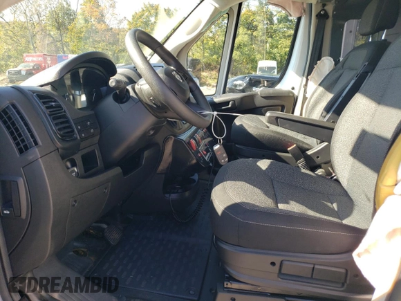 2022 Ram ProMaster Cargo with VIN 3C6MRVHG0NE140027, listed as a Copart auction lot 77065884 with 18,876 mi miles and Salvage Title. Bid and sale history available at DreamBid. Image 7.