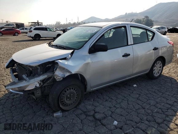 2015 Nissan Versa SV with VIN 3N1CN7AP5FL801573, listed as a Copart auction lot 43271265 with 80,350 mi miles and Salvage title. Bid and sale history available at DreamBid. Image 1.