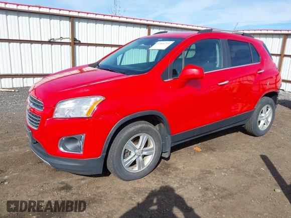 2016 Chevrolet Trax LTZ with VIN KL7CJRSBXGB572279, listed as a IAAI auction lot 41866351 with 97,363 mi miles. Bid and sale history available at carsss.com. Image 2.