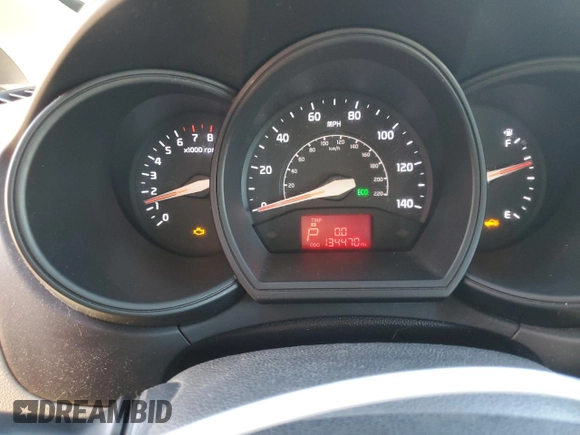 2013 Kia Rio LX with VIN KNADM4A38D6256604, listed as a Copart auction lot 46542975 with 134,470 mi miles and Salvage Title. Bid and sale history available at carsss.com. Image 9.