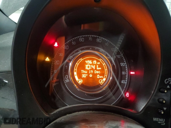 2013 FIAT 500 Turbo with VIN 3C3CFFHHXDT594361, listed as a Copart auction lot 85491244 with 49,619 mi miles and Salvage Title. Bid and sale history available at carsss.com. Image 9.