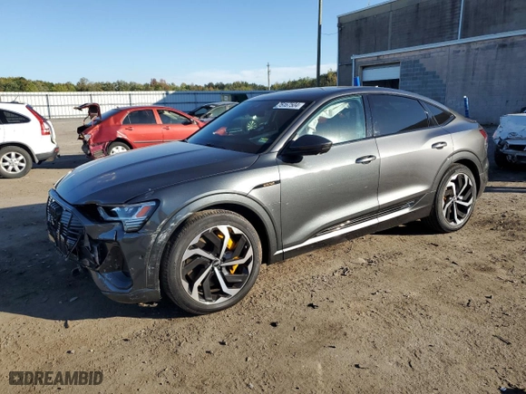 2022 Audi e-tron Sportback S line Premium Plus with VIN WA12AAGE3NB019435, listed as a Copart auction lot 75157504 with 38,343 mi miles and Salvage Title. Bid and sale history available at carsss.com. Image 1.