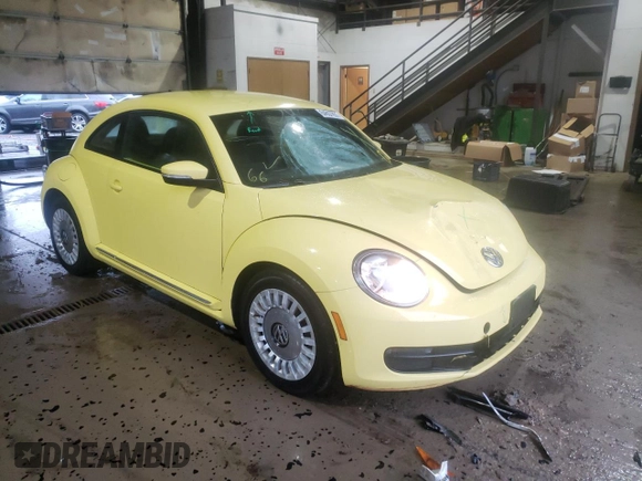 2014 Volkswagen Beetle 2.5L w/Sun with VIN 3VWJP7AT7EM605961, listed as a Copart auction lot 64607651 with 60,819 mi miles and Salvage Title. Bid and sale history available at DreamBid. Image 1.