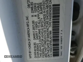 2020 Honda Accord Touring z VIN 1HGCV3F95LA017866, wystawiony jako Copart lot #43409605 z przebiegiem Nie podano mil oraz Szkoda całkowita • Salvage title. Historia ofert i sprzedaży dostępna na DreamBid. Obrazek 14.