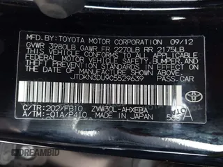 2012 Toyota Prius One with VIN JTDKN3DU9C5529639, listed as a IAAI auction lot 42075085 with 177,911 mi miles and . Bid and sale history available at carsss.com. Image 9.