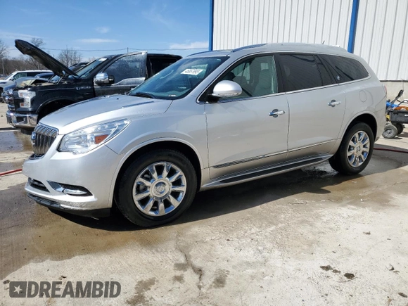 2015 Buick Enclave Leather with VIN 5GAKVBKD0FJ158638, listed as a Copart auction lot 46657995 with 76,015 mi miles and Salvage Title. Bid and sale history available at carsss.com. Image 1.