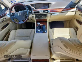 2014 Lexus LS 460 L with VIN JTHGL5EF3E5053378, listed as a Copart auction lot 61666425 with 68,013 mi miles and Salvage title. Bid and sale history available at DreamBid. Image 8.
