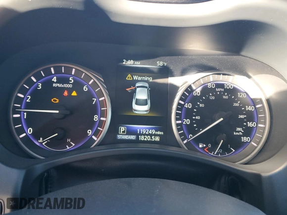2017 Infiniti Q50 Signature Edition with VIN JN1EV7AP3HM735784, listed as a Copart auction lot 85597114 with 119,249 mi miles and Salvage Title. Bid and sale history available at DreamBid. Image 9.