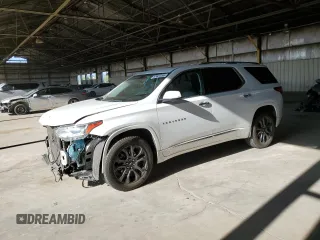 2019 Chevrolet Traverse Premier z VIN 1GNERKKW6KJ175642, wystawiony jako Copart lot #57621745 z przebiegiem 109 562 mil mil oraz Szkoda całkowita • Salvage title. Historia ofert i sprzedaży dostępna na DreamBid. Obrazek 1.