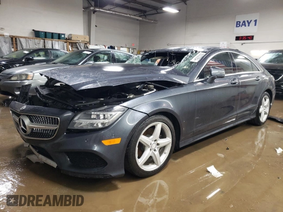 2015 Mercedes-Benz CLS 400 with VIN WDDLJ6HB0FA145504, listed as a Copart auction lot 86002954 with 69,568 mi miles and Salvage title. Bid and sale history available at DreamBid. Image 1.