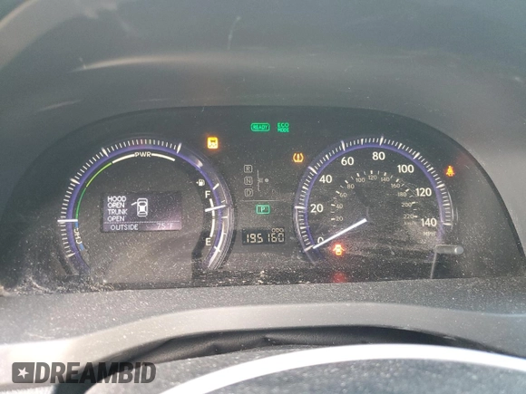 2010 Lexus HS 250h with VIN JTHBB1BA6A2031577, listed as a Copart auction lot 70838814 with 195,160 mi miles and Salvage Title. Bid and sale history available at DreamBid. Image 9.