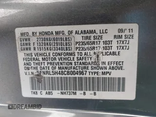 2012 Honda Odyssey EX с VIN 5FNRL5H48CB004967, выставлен на аукционе IAAI как лот 42172847 с пробегом 199 716 миль миль и . История ставок и продаж доступна на DreamBid. Изображение 9.