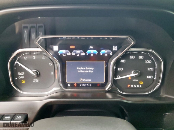 2020 GMC Sierra 1500 AT4 with VIN 3GTP9EEL1LG386710, listed as a Copart auction lot 47382915 with 91,057 mi miles and Salvage Title. Bid and sale history available at carsss.com. Image 9.