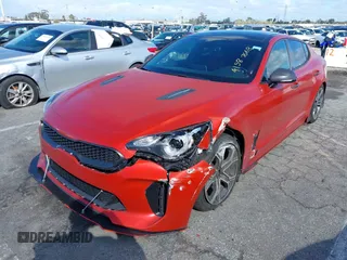 2020 Kia Stinger GT-Line with VIN KNAE15LA6L6081184, listed as a IAAI auction lot 41587668 with 52,168 mi miles. Bid and sale history available at carsss.com. Image 2.