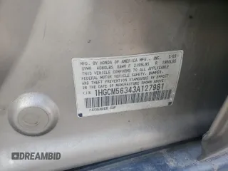 2003 Honda Accord LX with VIN 1HGCM56343A127981, listed as a Copart auction lot 63440625 with 223,060 mi miles and Salvage title. Bid and sale history available at DreamBid. Image 12.