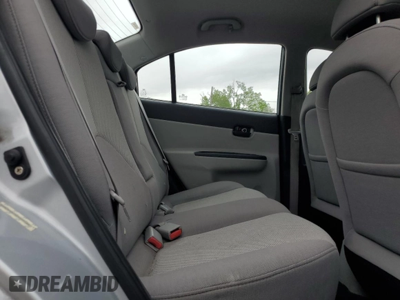 2008 Hyundai Accent GLS with VIN KMHCN46C48U205120, listed as a Copart auction lot 58738075 with 158,061 mi miles and Salvage title. Bid and sale history available at DreamBid. Image 10.