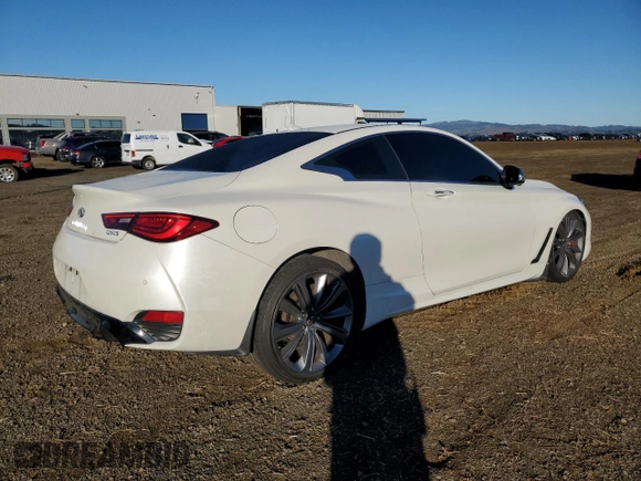 2021 Infiniti Q60 Red Sport 400 with VIN JN1FV7LK3MM530255, listed as a Copart auction lot 82806824 with 27,540 mi miles and Salvage title. Bid and sale history available at DreamBid. Image 3.