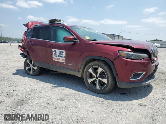 2019 Jeep Cherokee Limited with VIN 1C4PJMDX1KD345303, listed as a Copart auction lot 59298185 with 166,168 mi miles and Salvage title. Bid and sale history available at DreamBid. Image 4.